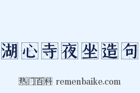 湖心寺夜坐造句是什么意思的图片